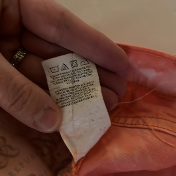 ROCK AND REPUBLIC Skinny Berlin jeans in (orange and white) Peach Rockan… - Picture 13 of 13